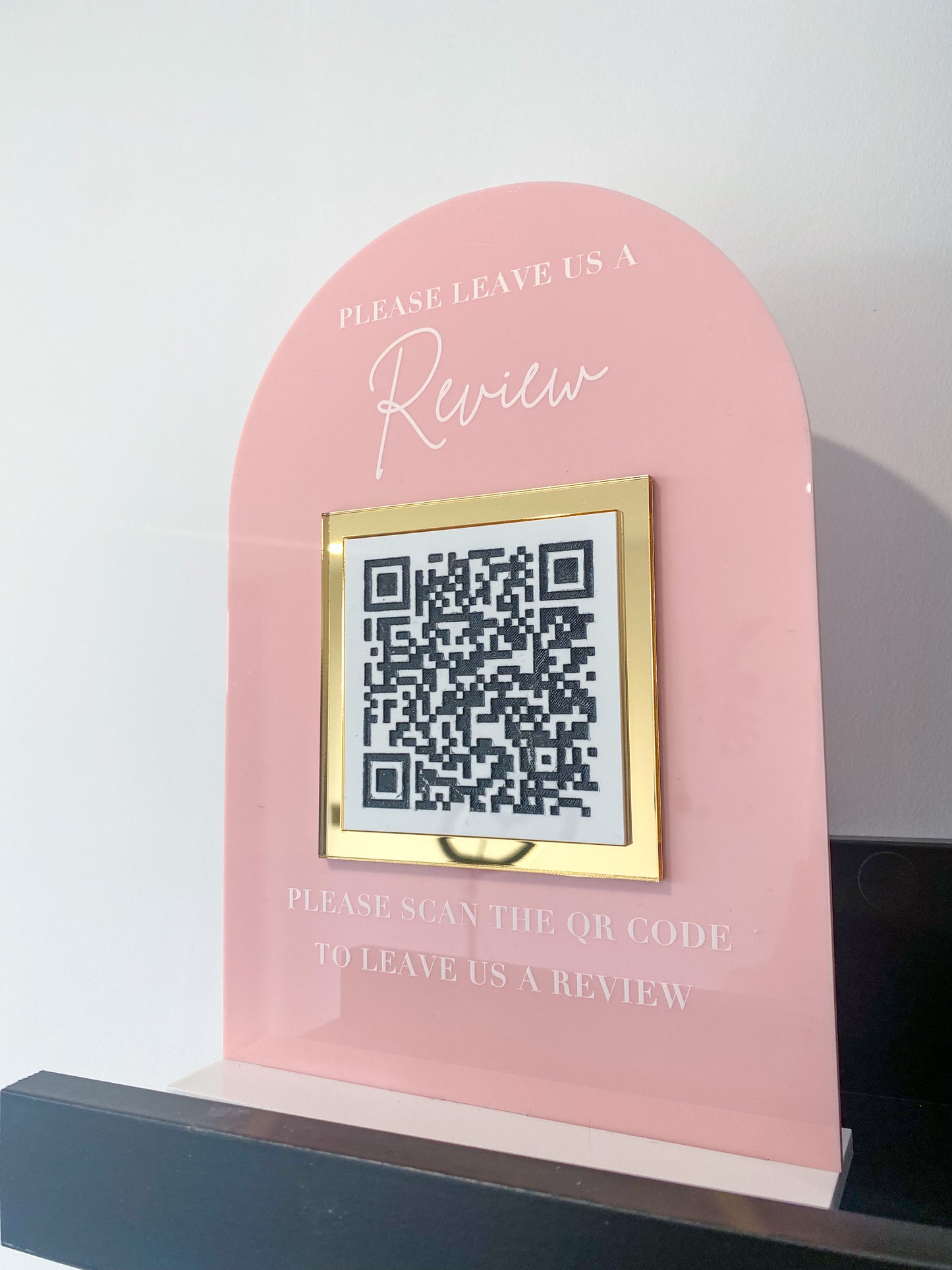 QR Code Leave A Review | Sign & Stand | Acrylic Business Sign