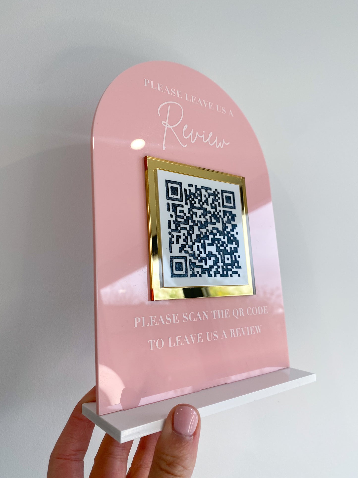 QR Code Leave A Review | Sign & Stand | Acrylic Business Sign