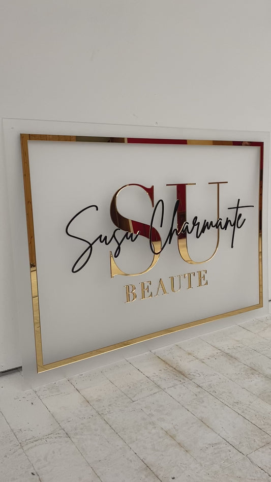 Rectangle Acrylic Business Sign | Frosted Acrylic