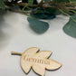Wedding wooden Autumn leaf place name setting