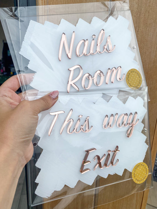 Acrylic business sign | room signs with painted back